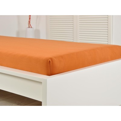 Prostěradlo Jersey bavlna 180x200 - Cihlově hnědá