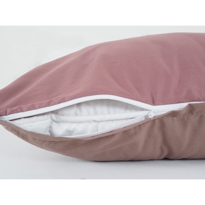 Povlečení BAVLNA Double face ZIP - Hnědá/Bordó