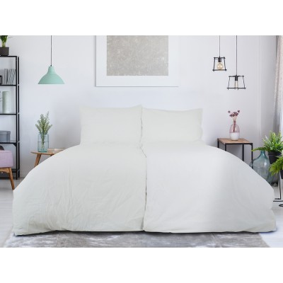 Povlečení jednobarevný KREP ZIP 140x200+70x90 - bílá