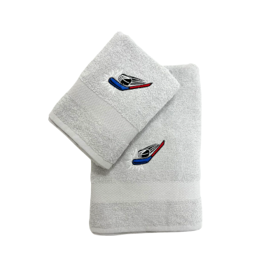 Osuška froté Adria 70x140 s výšivkou - šedá Hockey