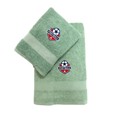 Osuška froté Adria 70x140 s výšivkou - zelená Football