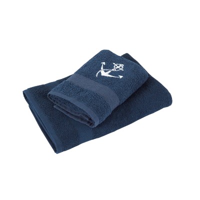 Ručník s výšivkou 50x90 Adria - navy Kotva