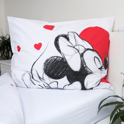 Bavlněné povlečení 140x200 + 70x90 cm -  Mickey and Minnie Love 05