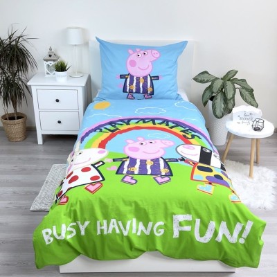 Bavlněné povlečení 140x200 + 70x90 cm - Peppa Pig 125 svítící