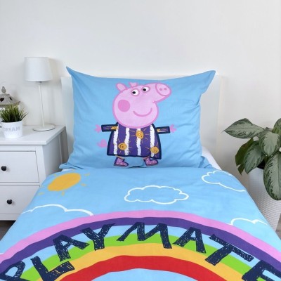 Bavlněné povlečení 140x200 + 70x90 cm - Peppa Pig 125 svítící
