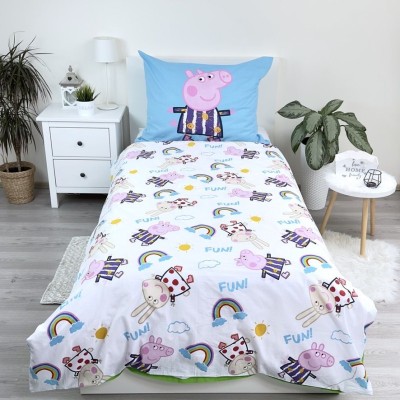 Bavlněné povlečení 140x200 + 70x90 cm - Peppa Pig 125 svítící