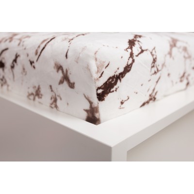 Mikroflanelové prostěradlo EXCLUSIVE 90x200 - Mramor hnědý
