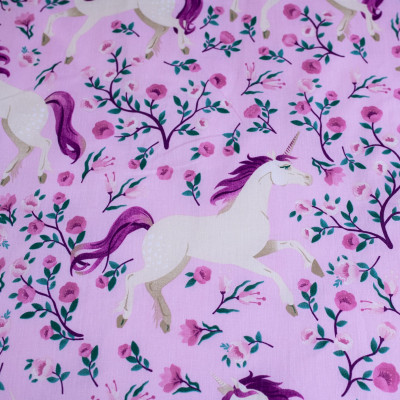 Bavlněné povlečení 140x200 + 70x90 cm - Unicorn Flowers
