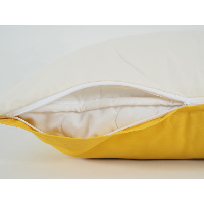 Povlečení BAVLNA Double face ZIP - Hořčicová/Kávová