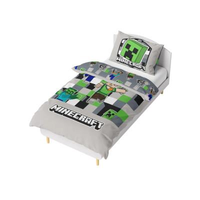 Bavlněné povlečení 140x200 + 70x90 cm - Minecraft Objev svůj svět