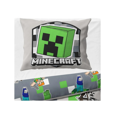 Bavlněné povlečení 140x200 + 70x90 cm - Minecraft Objev svůj svět