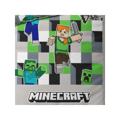 Bavlněné povlečení 140x200 + 70x90 cm - Minecraft Objev svůj svět