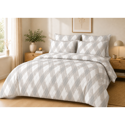 Povlečení KREP 140x200 TOP CLASS - Silver Aria