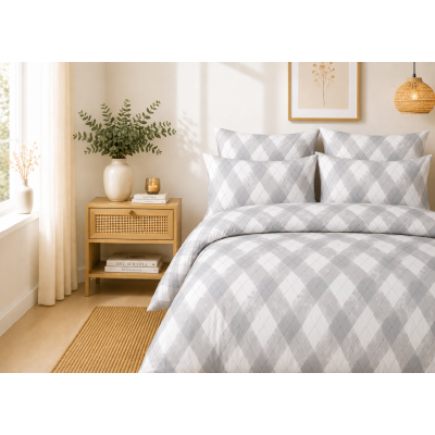 Povlečení KREP 140x200 TOP CLASS - Silver Aria